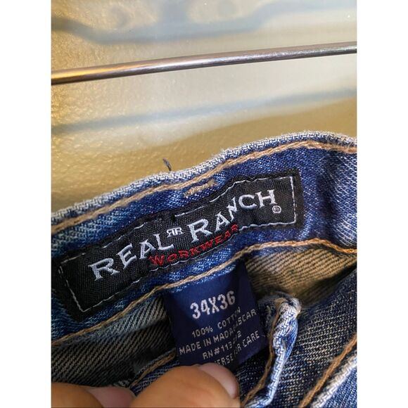 Real Ranch Workwear Light Wash Straight Leg Jeans Size 34 By 36 NWOT - Picture 5 of 5